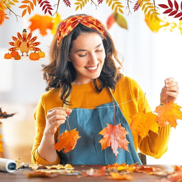 20 Pcs Thanksgiving Fall Headbands Bulk for Women Pumpkin Headbands Accessories - Picture 4 of 7